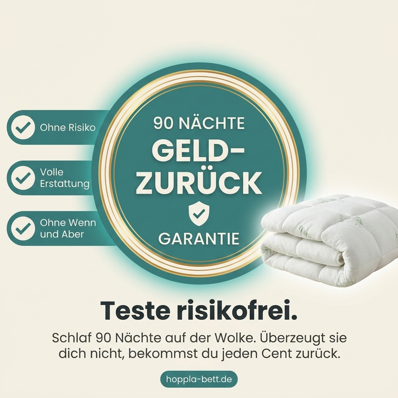 90 Nächte Geld-zurück-Garantie: Teste risikofrei